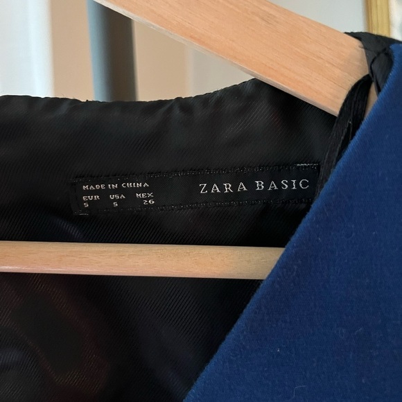 Zara Blue & Black Colorblock Cocktail Dress - Picture 6 of 9